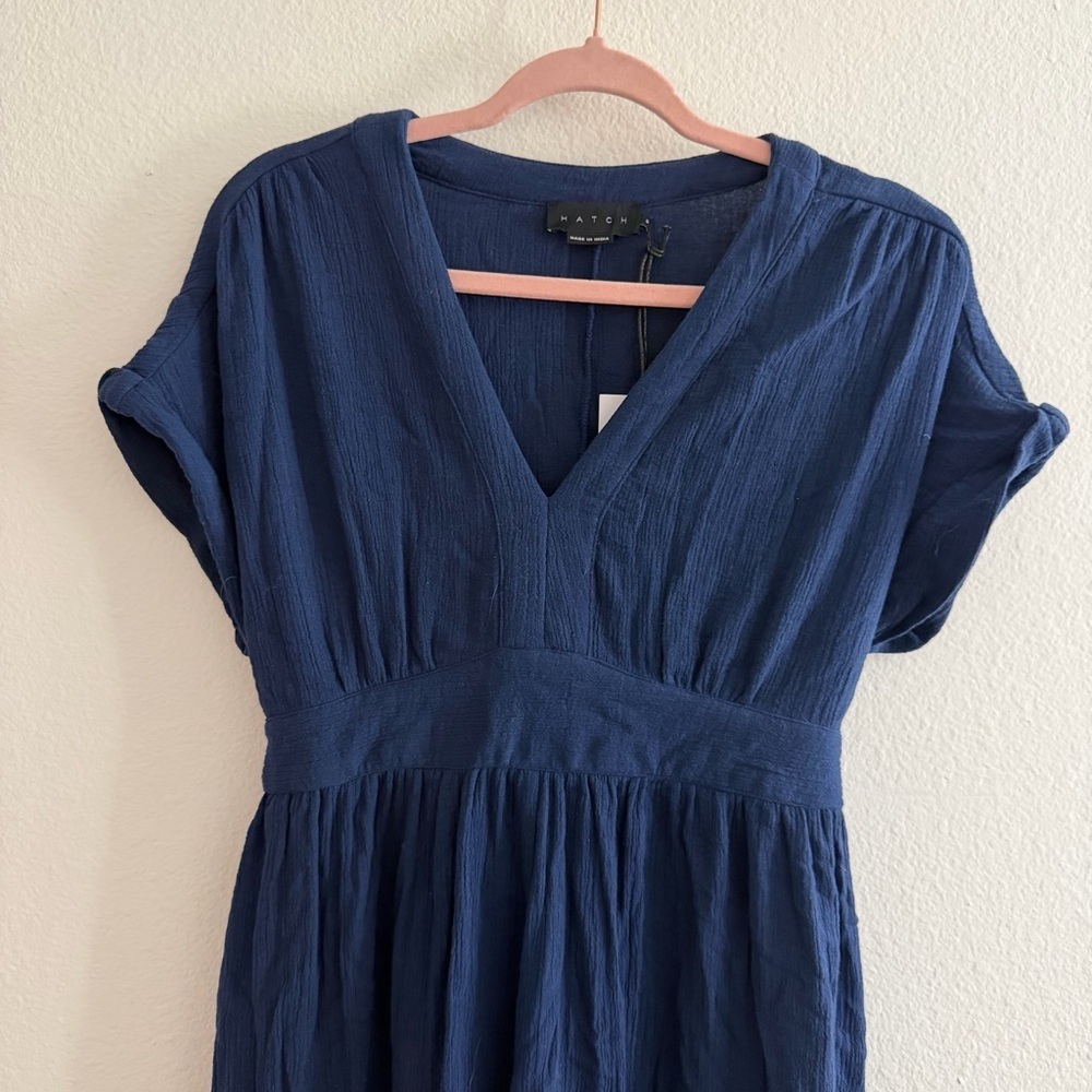 HATCH Maternity Women’s Indigo The Rosa Dress Size 0 NWT - Picture 3 of 5